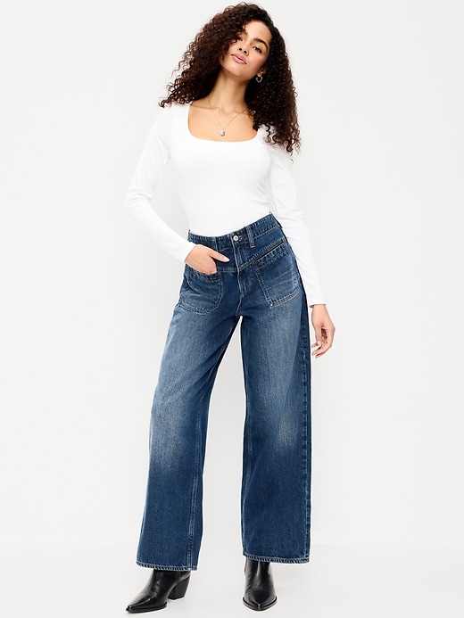 High-Waisted Baggy Wide-Leg Jeans