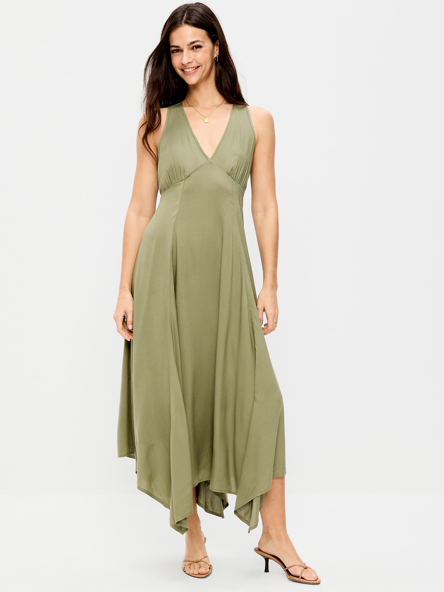 Handkerchief Hem Midi Dress