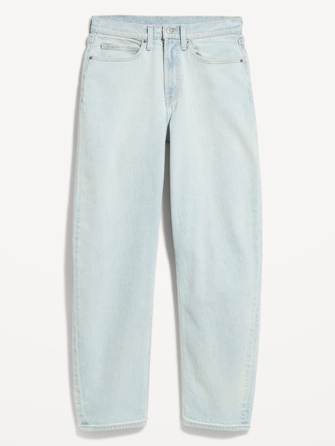 High-Waisted Baggy Barrel Jeans