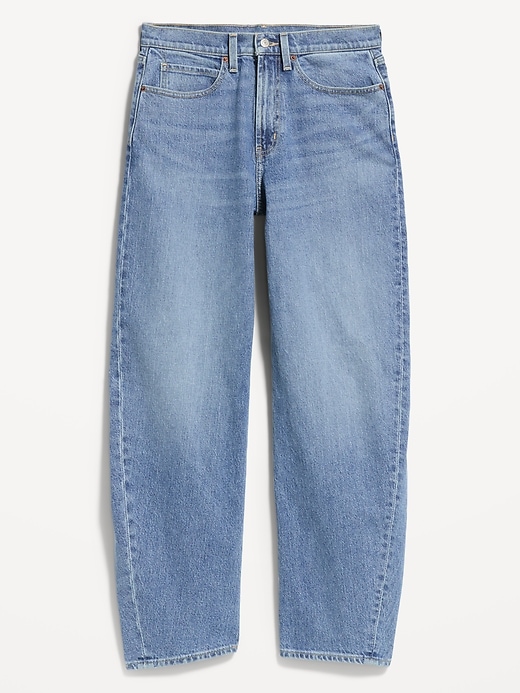 High-Waisted Rounded Wide-Leg Barrel Jeans