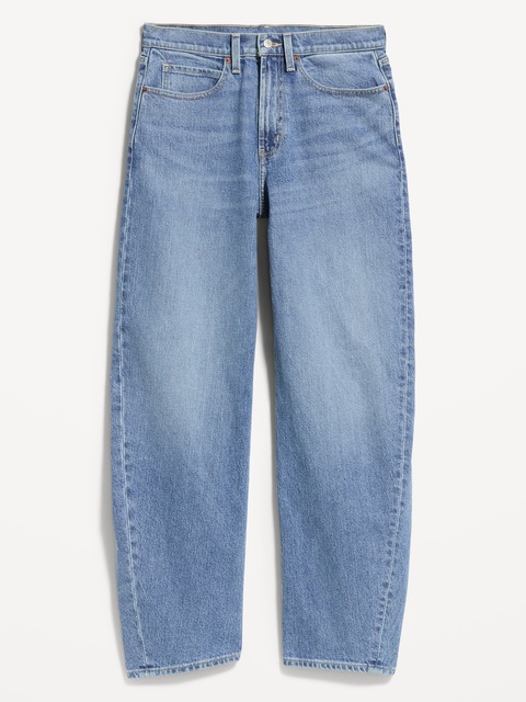High-Waisted Baggy Barrel Jeans