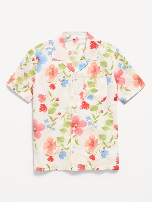 Printed Short-Sleeve Linen-Blend Shirt for Boys from Old Navy - $24.99