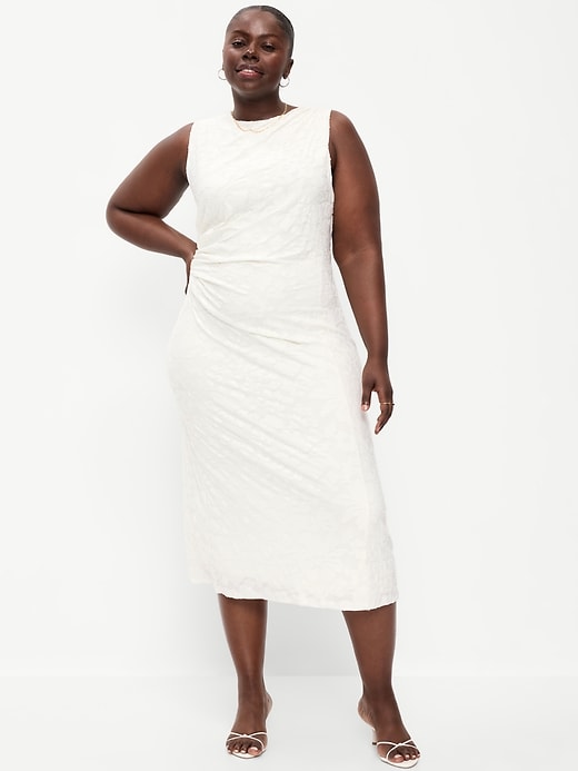 Image number 8 showing, Side-Drape Jersey Jaquard Midi Dress