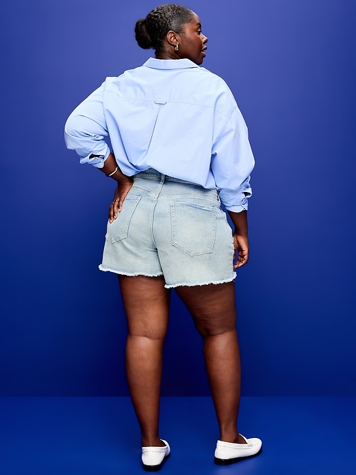 Image number 8 showing, Curvy High-Waisted OG Jean Cut-Off Shorts -- 4-inch inseam