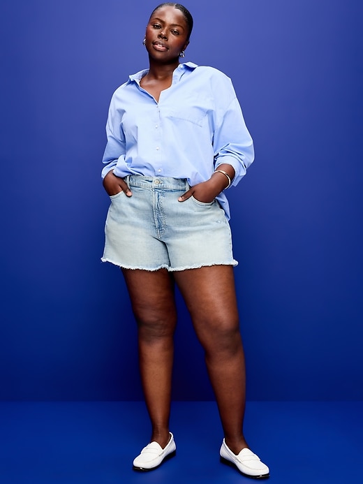 Image number 7 showing, Curvy High-Waisted OG Jean Cut-Off Shorts -- 4-inch inseam