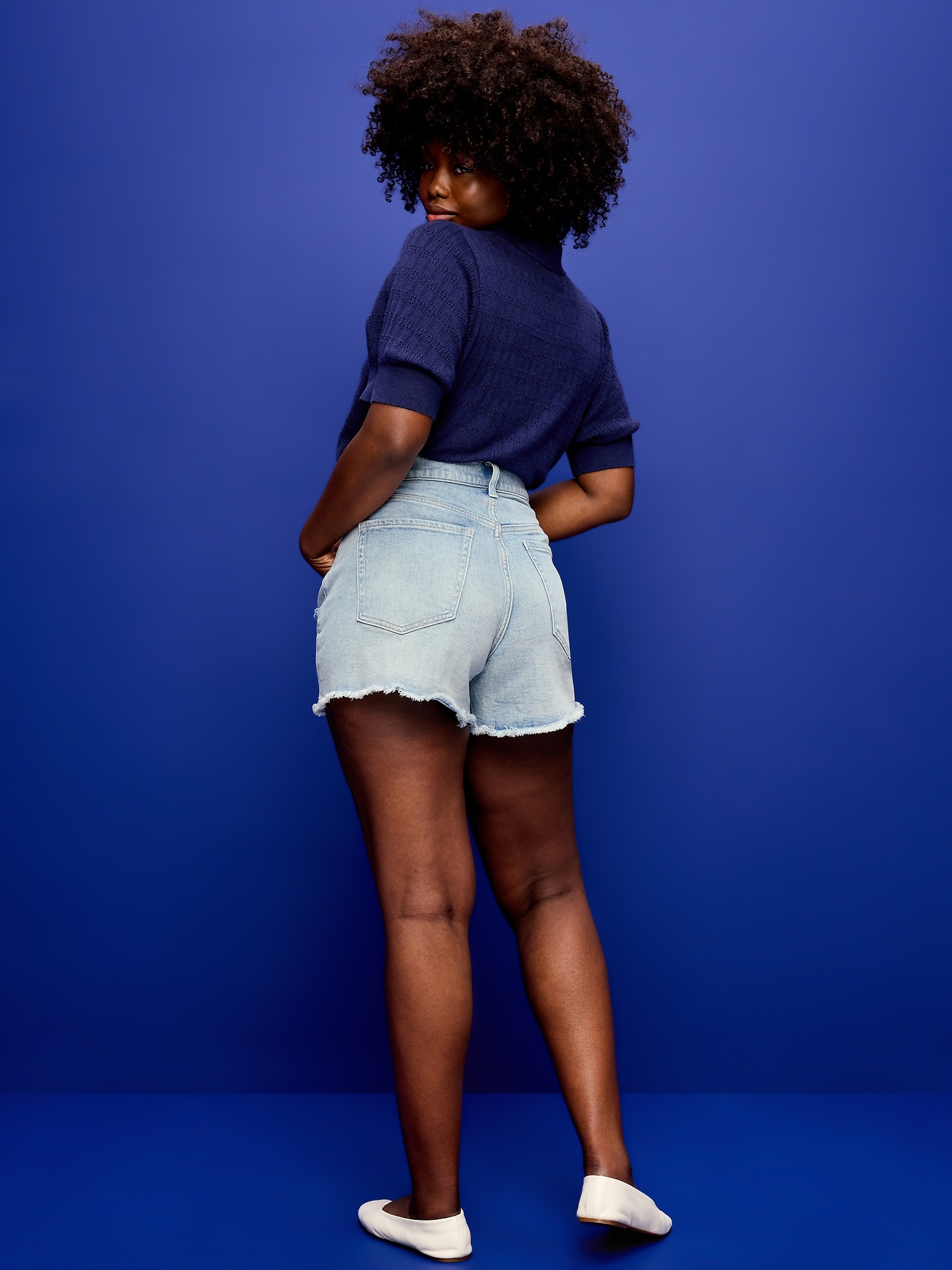 Curvy High-Waisted OG Jean Cut-Off Shorts - 4-inch inseam