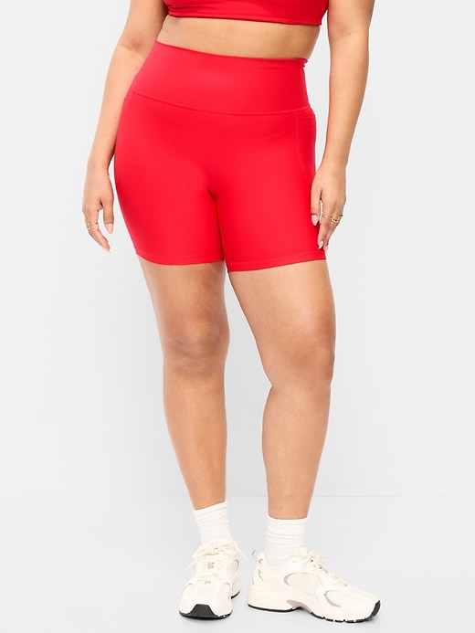 Image number 4 showing, Extra-High Waisted PowerSoft Boundless Pocket Biker Shorts-- 6-inch inseam - No Front Seam