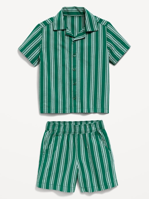 Image number 2 showing, Striped Poplin Shirt and Shorts Set for Toddler Boys