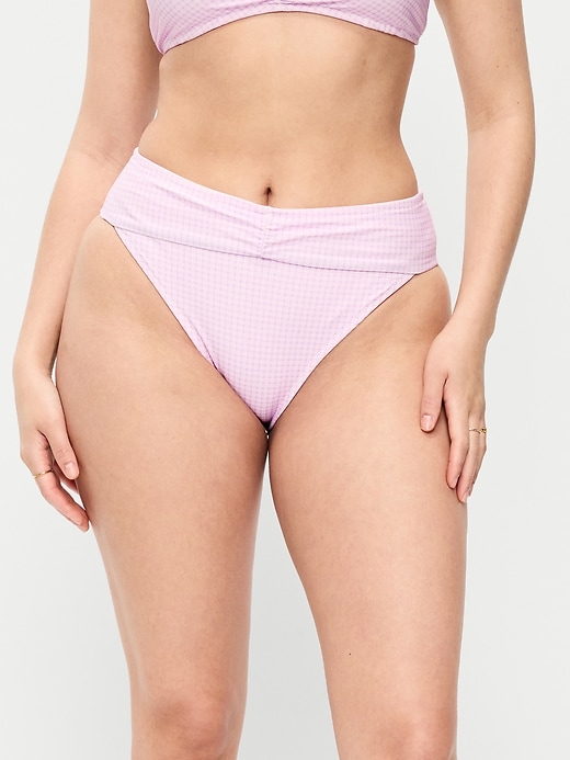 Image number 5 showing, High-Waisted Cinched Bikini Swim Bottoms