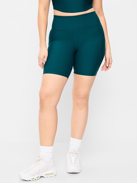 Image number 5 showing, High-Waisted PowerSoft Biker Shorts -- 8-inch inseam