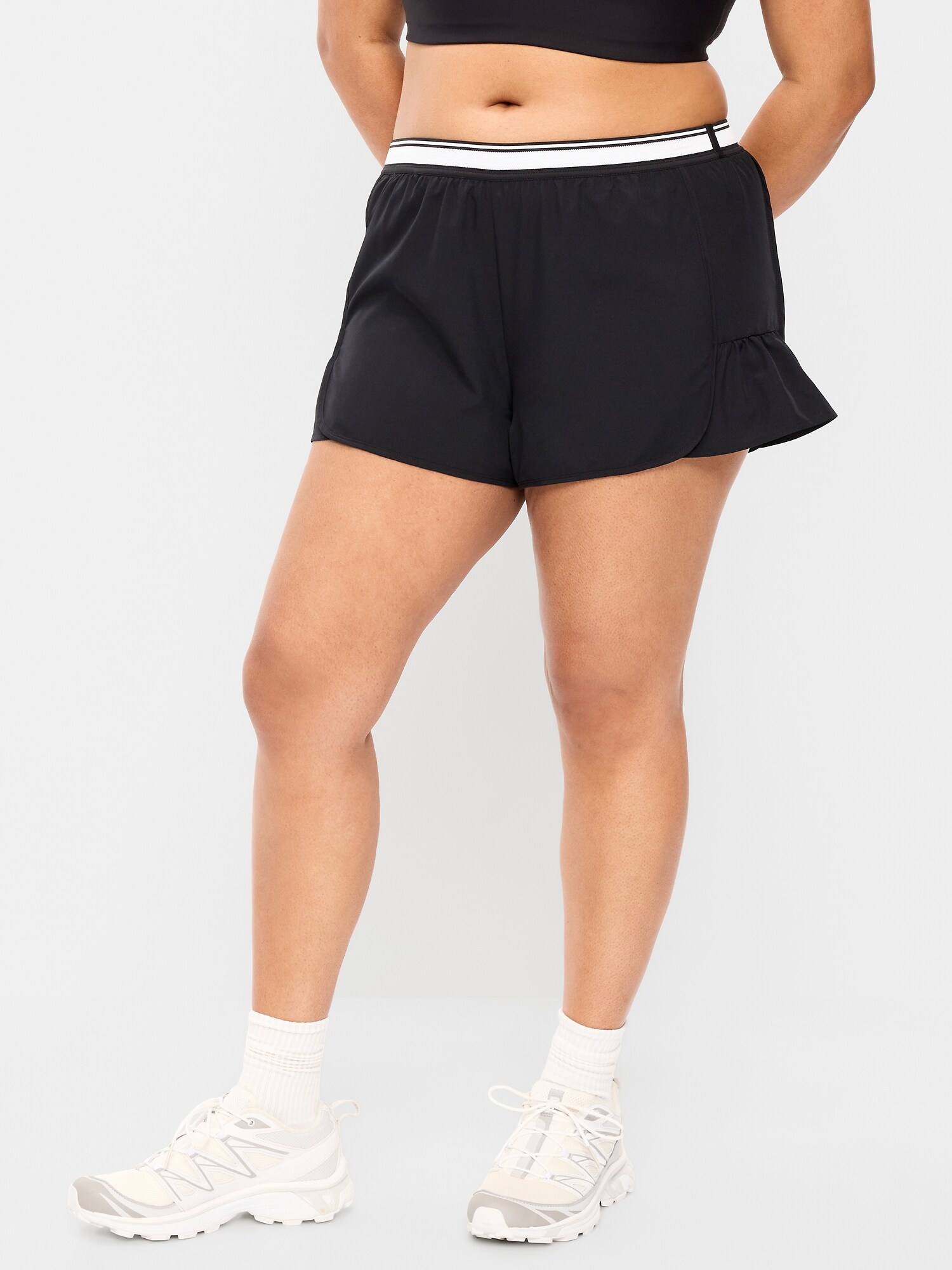Женские шорты Old Navy Mid-Rise StretchTech Run Shorts -- 3-inch inseam, цвет: Чёрный — фото 4