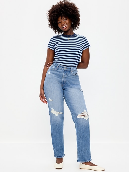 Image number 6 showing, Curvy High-Waisted OG Loose Straight-Leg Jeans