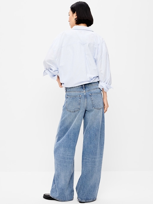 Image number 2 showing, Low-Rise Baggy Wide-Leg Jeans