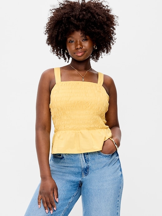 Image number 4 showing, Smocked Peplum Tank Top