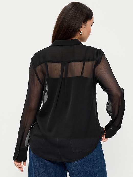 Image number 6 showing, Chiffon Button-Down Shirt