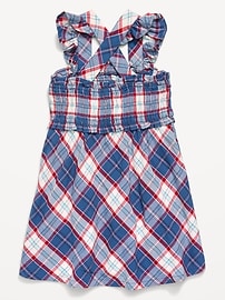 Image number 3 showing, Sleeveless Plaid Smocked Dress for Toddler Girls