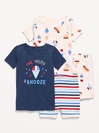 Image number 1 showing, Printed Snug-Fit Pajama 4-Piece for Toddler & Baby