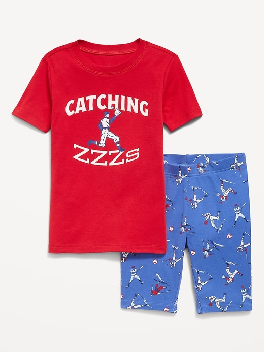 Image number 1 showing, Gender-Neutral Snug-Fit Graphic Pajama Set for Kids