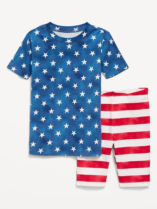 Image number 1 showing, Gender-Neutral Snug-Fit Graphic Pajama Set for Kids
