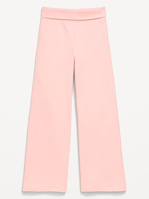 Image number 1 showing, Foldover Jersey Knit Wide-Leg Pants for Girls
