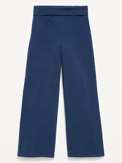 Image number 1 showing, Foldover Jersey Knit Wide-Leg Pants for Girls