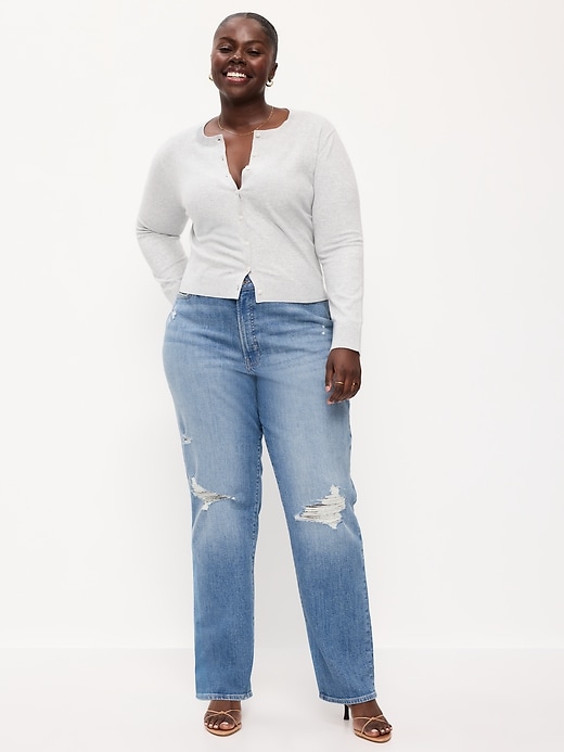 Image number 8 showing, Curvy High-Waisted OG Loose Straight-Leg Jeans