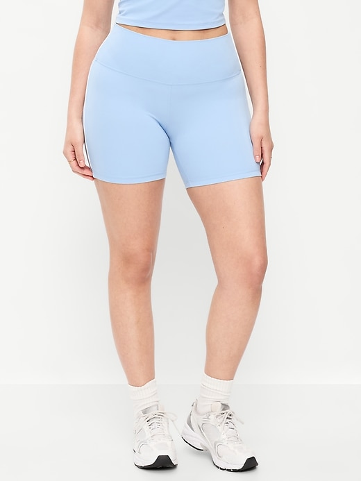 Image number 1 showing, High-Waisted StudioSmooth Biker Shorts -- 6-inch inseam