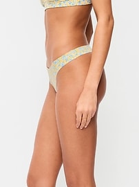 Image number 3 showing, Low-Rise No-Show Thong Underwear 6-Pack