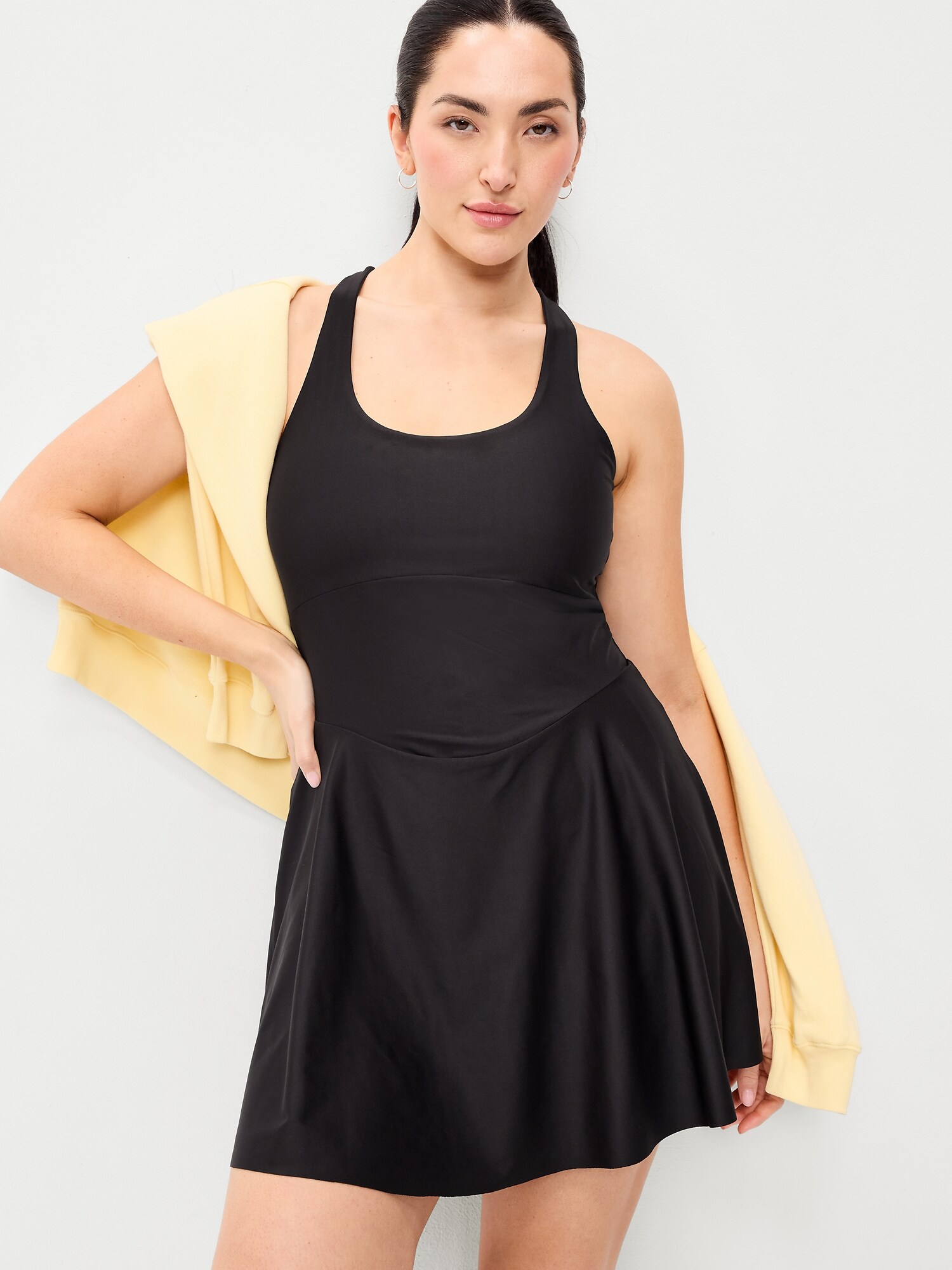 Женское платье Old Navy PowerSoft Fit & Flare Athletic, цвет: Чёрный — фото 3