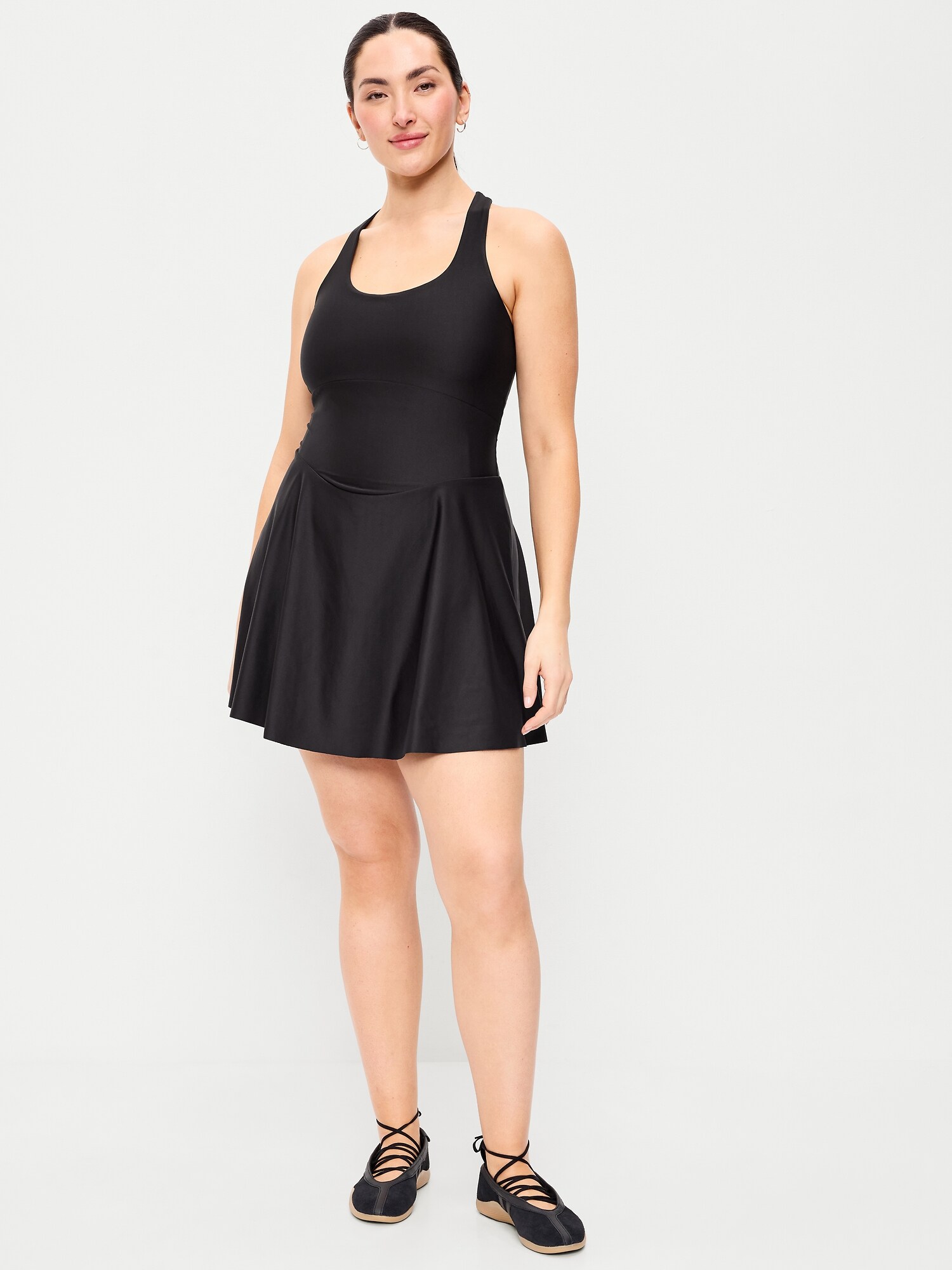 Женское платье Old Navy PowerSoft Fit & Flare Athletic, цвет: Чёрный — фото 5