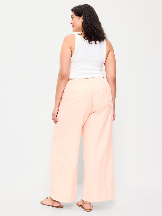Image number 9 showing, Mid-Rise Linen-Blend Cinched-Ankle Pants