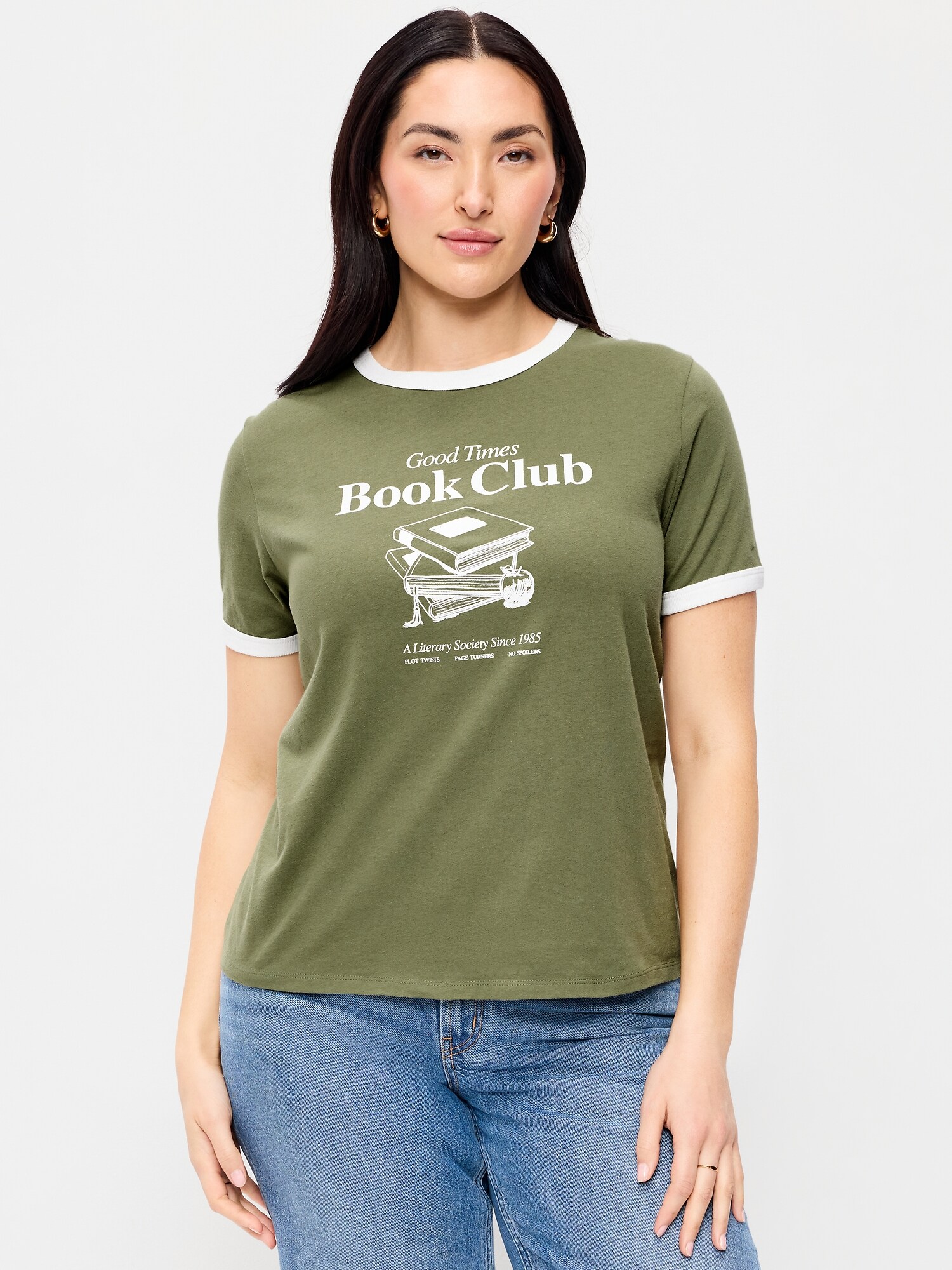 EveryWear Crew-Neck Graphic Ringer T-Shirt