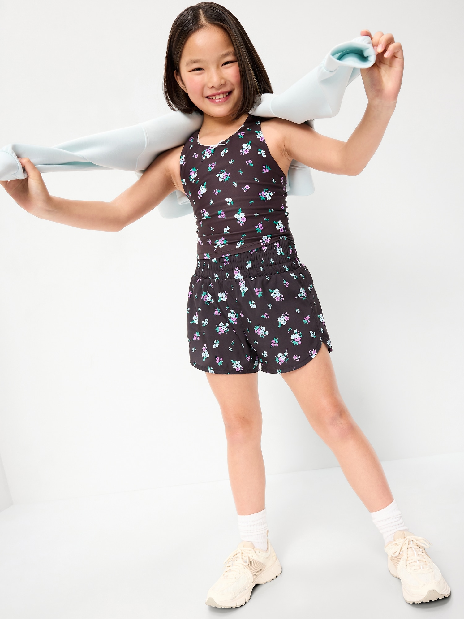 High-Waisted Dolphin-Hem Run Shorts for Girls