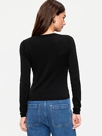 Image number 2 showing, Fitted Scoop-Neck Cropped Jersey Sweater