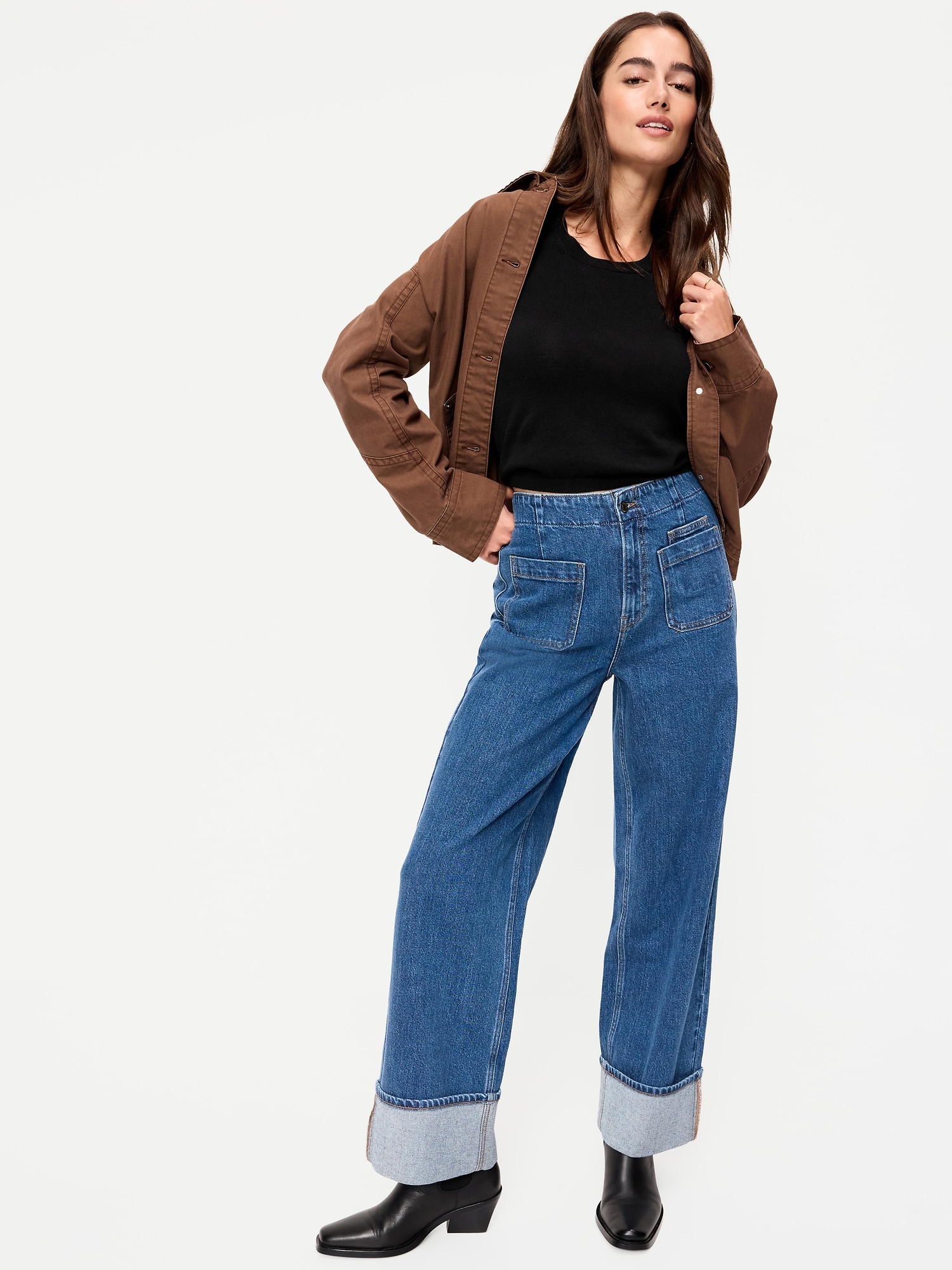 Fitted Scoop-Neck Cropped Jersey Sweater