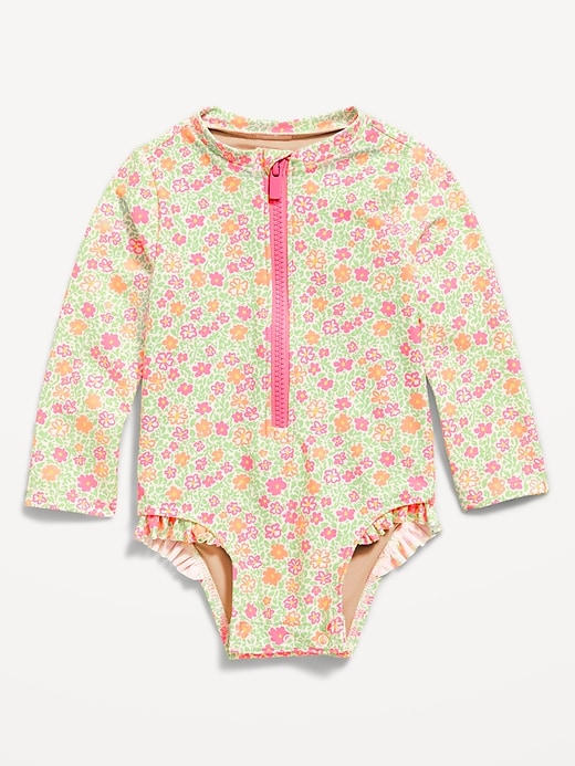 Image number 1 showing, Long-Sleeve Rashguard Swim One-Piece for Baby