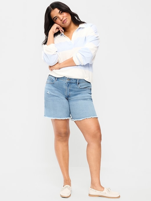 Image number 5 showing, High-Waisted OG Jean Cut-Off Shorts -- 7-inch inseam