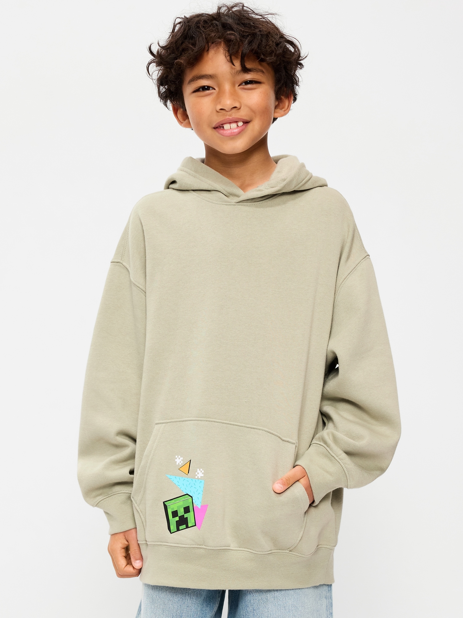 Minecraft™ Oversized Gender-Neutral Graphic Pullover Hoodie for Kids