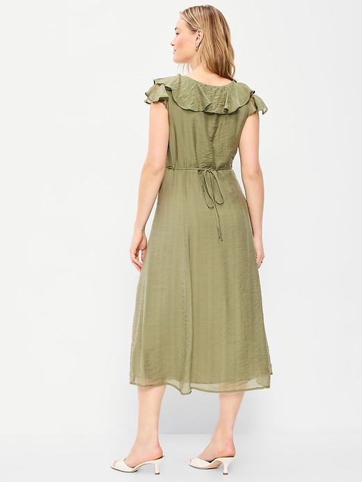 Image number 7 showing, Ruffle-Sleeve Fit & Flare Midi Dress