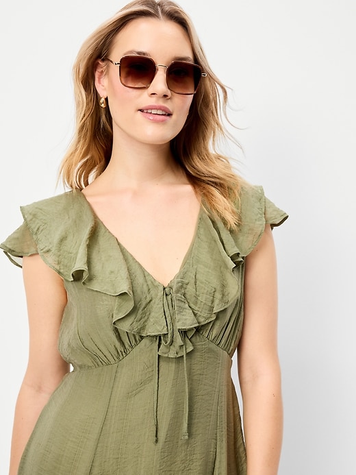 Image number 3 showing, Ruffle-Sleeve Fit & Flare Midi Dress