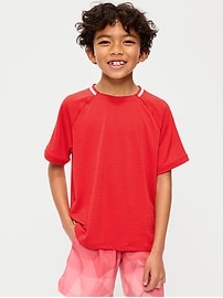 Image number 1 showing, Short-Sleeve Textured Mesh Performance T-Shirt for Boys