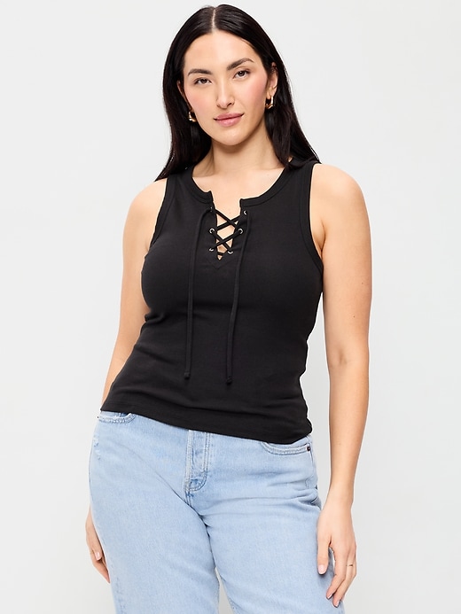 Image number 6 showing, Lace-Up Tank Top