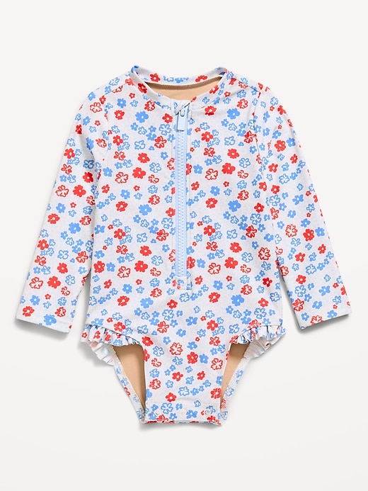 Image number 1 showing, Long-Sleeve Rashguard Swim One-Piece for Baby