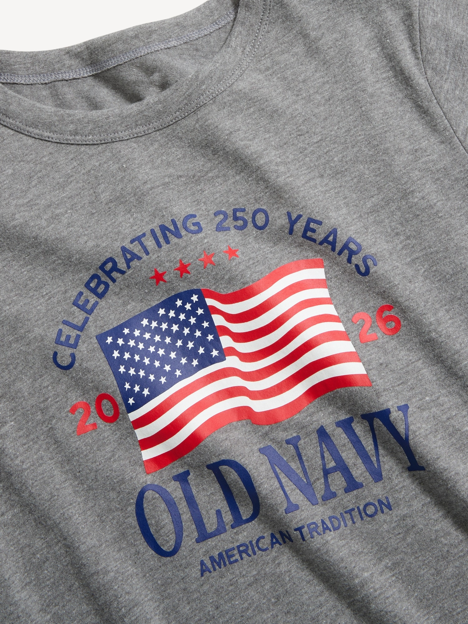 Crew-Neck Flag Graphic T-Shirt