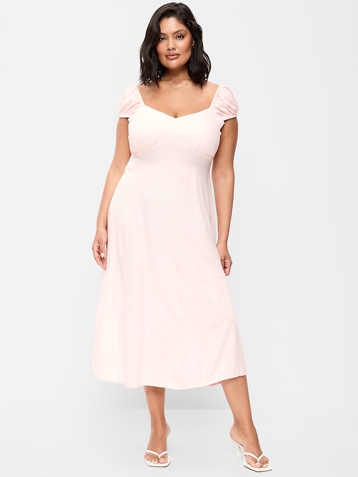 Image number 1 showing, Short-Sleeve Fit & Flare Midi Dress