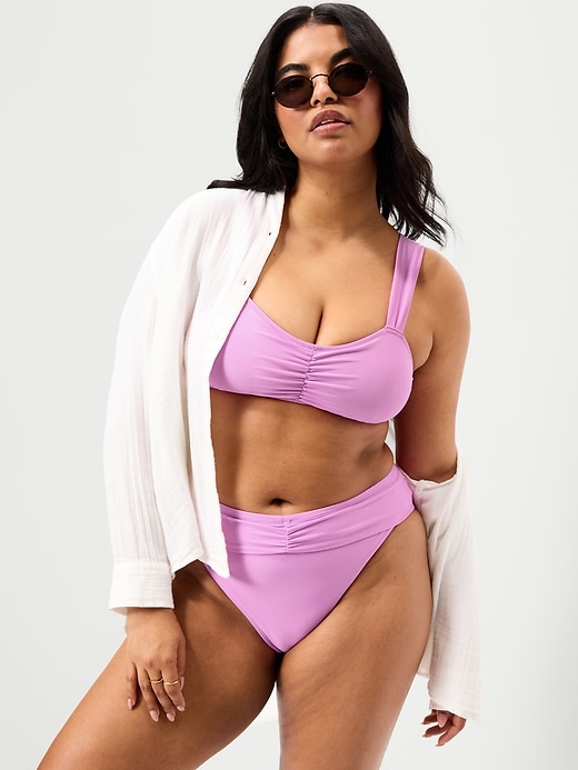 Image number 3 showing, High-Waisted Cinched Bikini Swim Bottoms