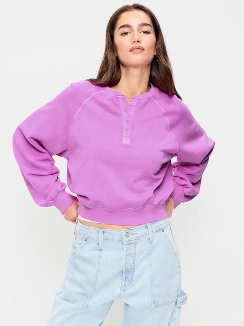 SoComfy Oversized Button-Front Sweatshirt