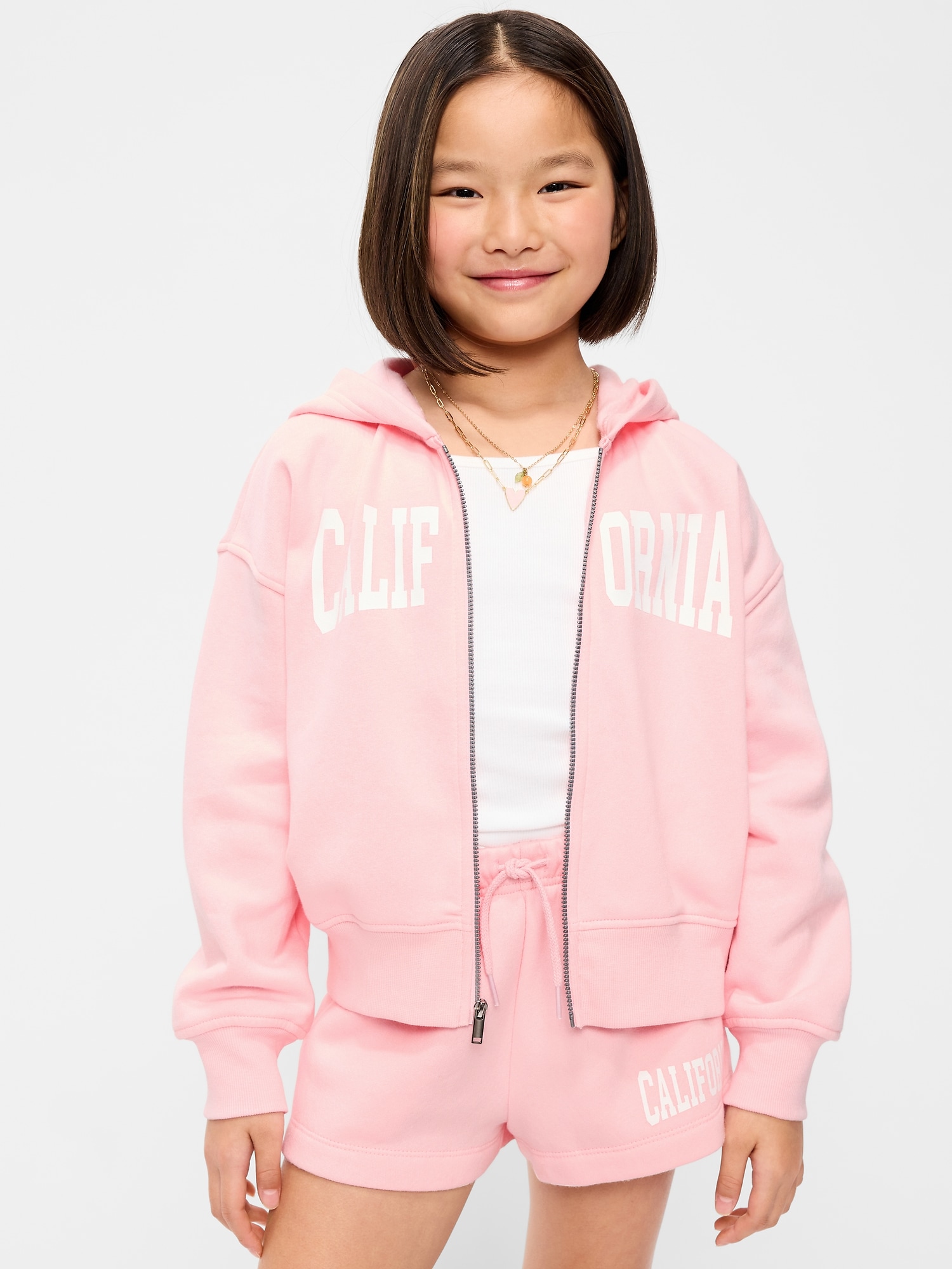 Favorite Fleece Graphic Zip-Front Hoodie for Girls
