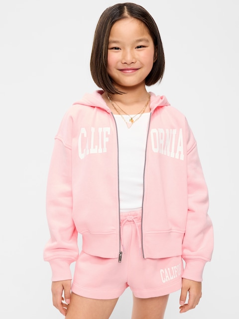Favorite Fleece Graphic Zip-Front Hoodie for Girls