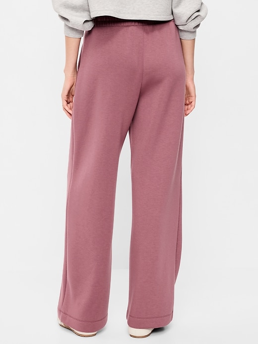 Image number 2 showing, High-Waisted Bounce Fleece Wide-Leg Sweatpants